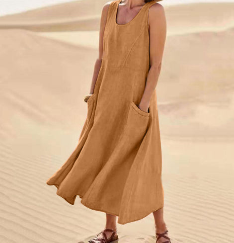 Sleeveless Maxi Dress with Pockets