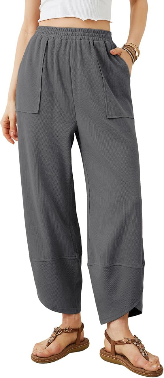 Wide-Leg Casual Pants with Pockets