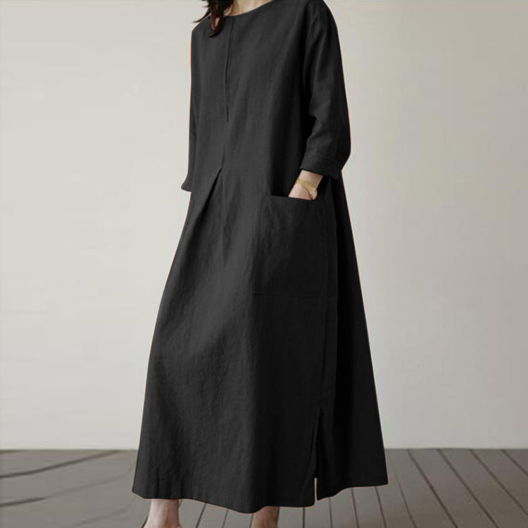 Autumn Solid Elegant Dress