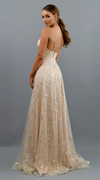 Deep V Slit Maxi Dress