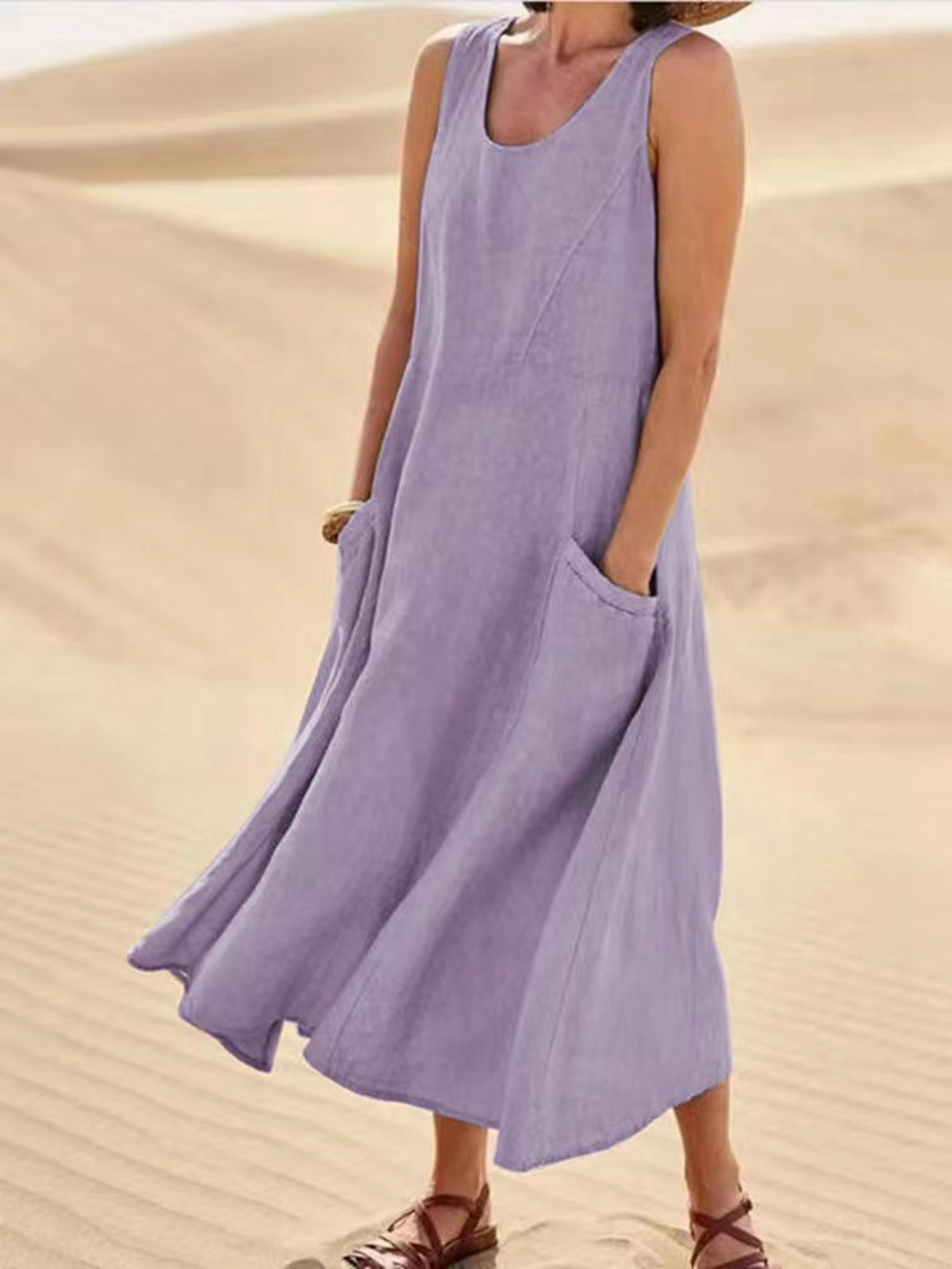 Sleeveless Maxi Dress with Pockets
