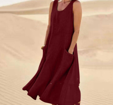 Sleeveless Maxi Dress with Pockets