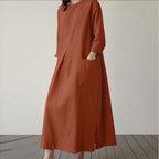 Autumn Solid Elegant Dress