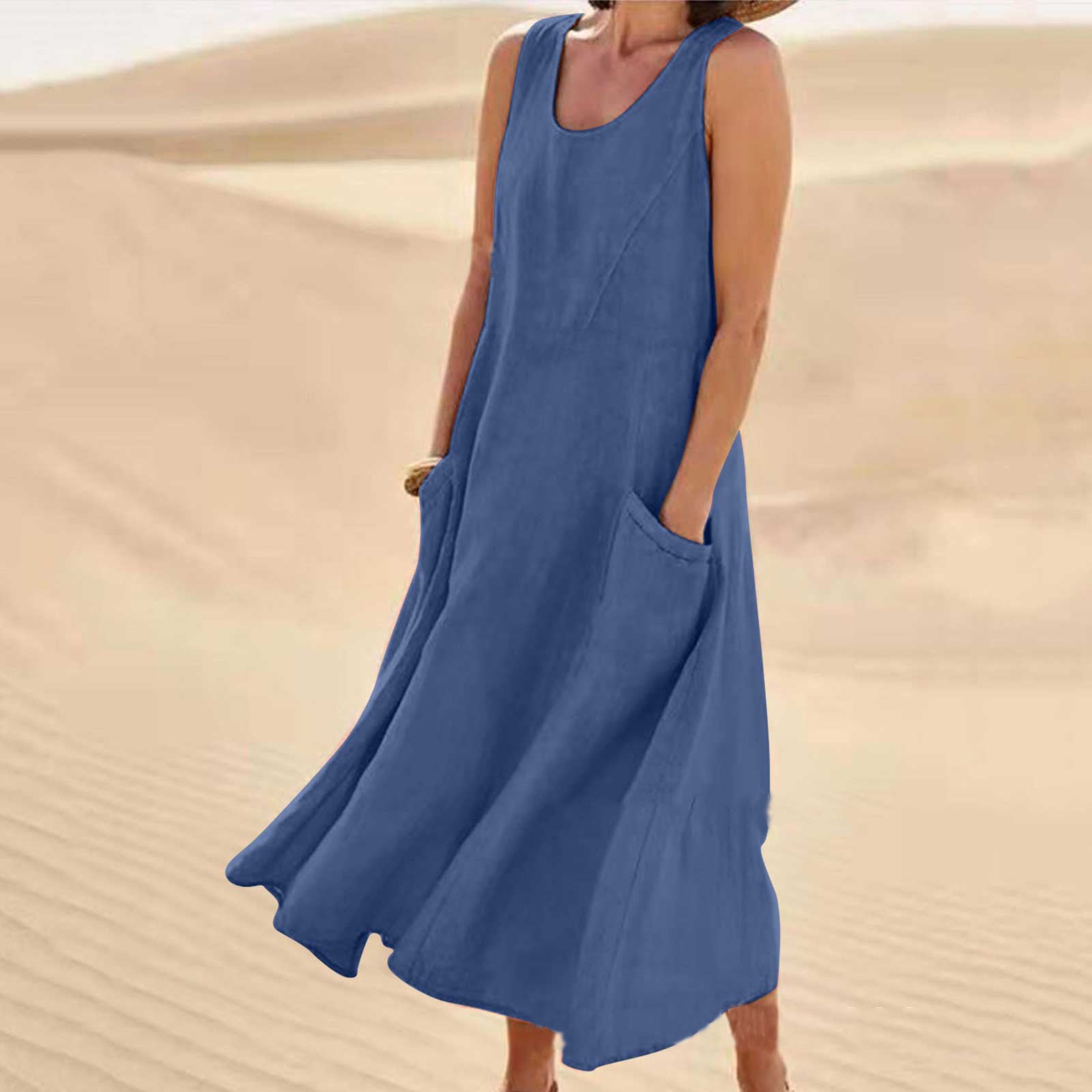 Sleeveless Maxi Dress with Pockets