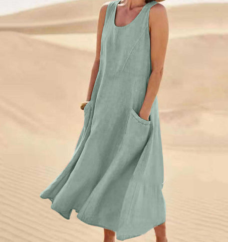 Sleeveless Maxi Dress with Pockets