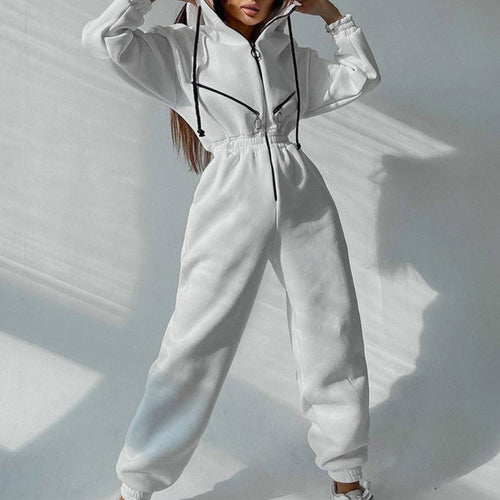 Basic Zip-Up Hoodie Two-Piece Set