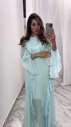 Ruffled Long Sleeve Maxi Dress