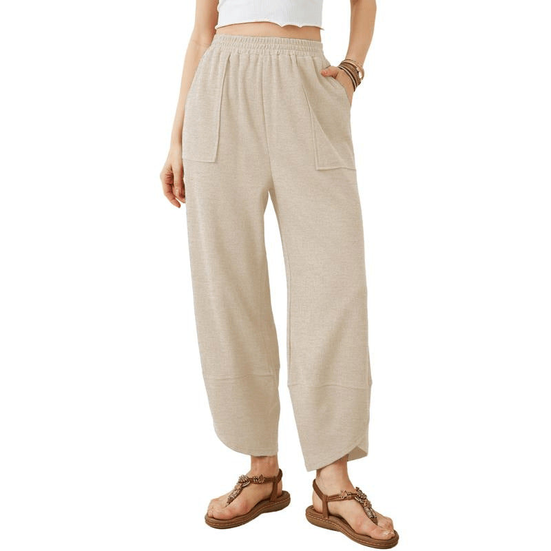 Wide-Leg Casual Pants with Pockets