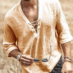 Lace-Up Mid-Sleeve T-Shirt