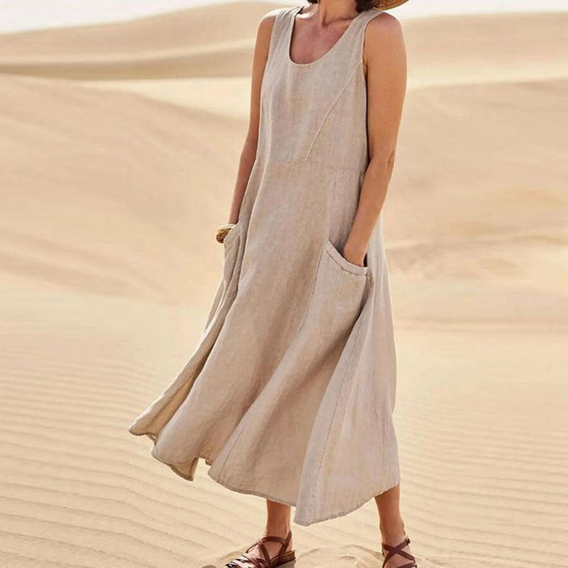 Sleeveless Maxi Dress with Pockets