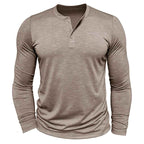 Men's Long-sleeved Henry Collar T-shirt