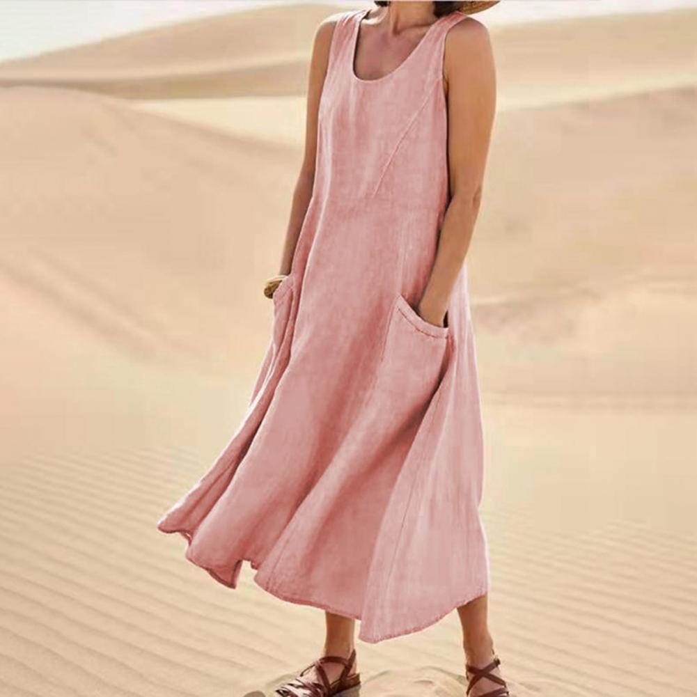 Sleeveless Maxi Dress with Pockets
