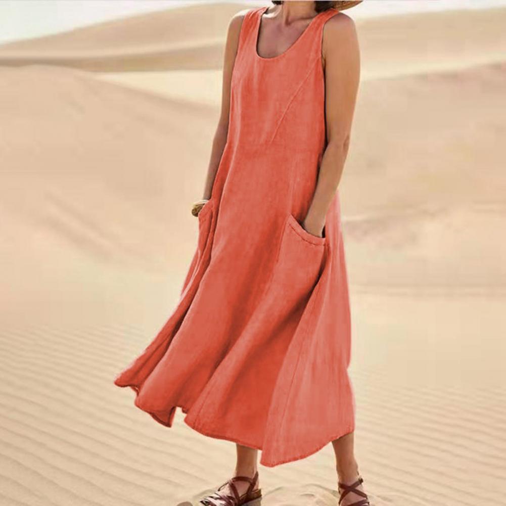 Sleeveless Maxi Dress with Pockets