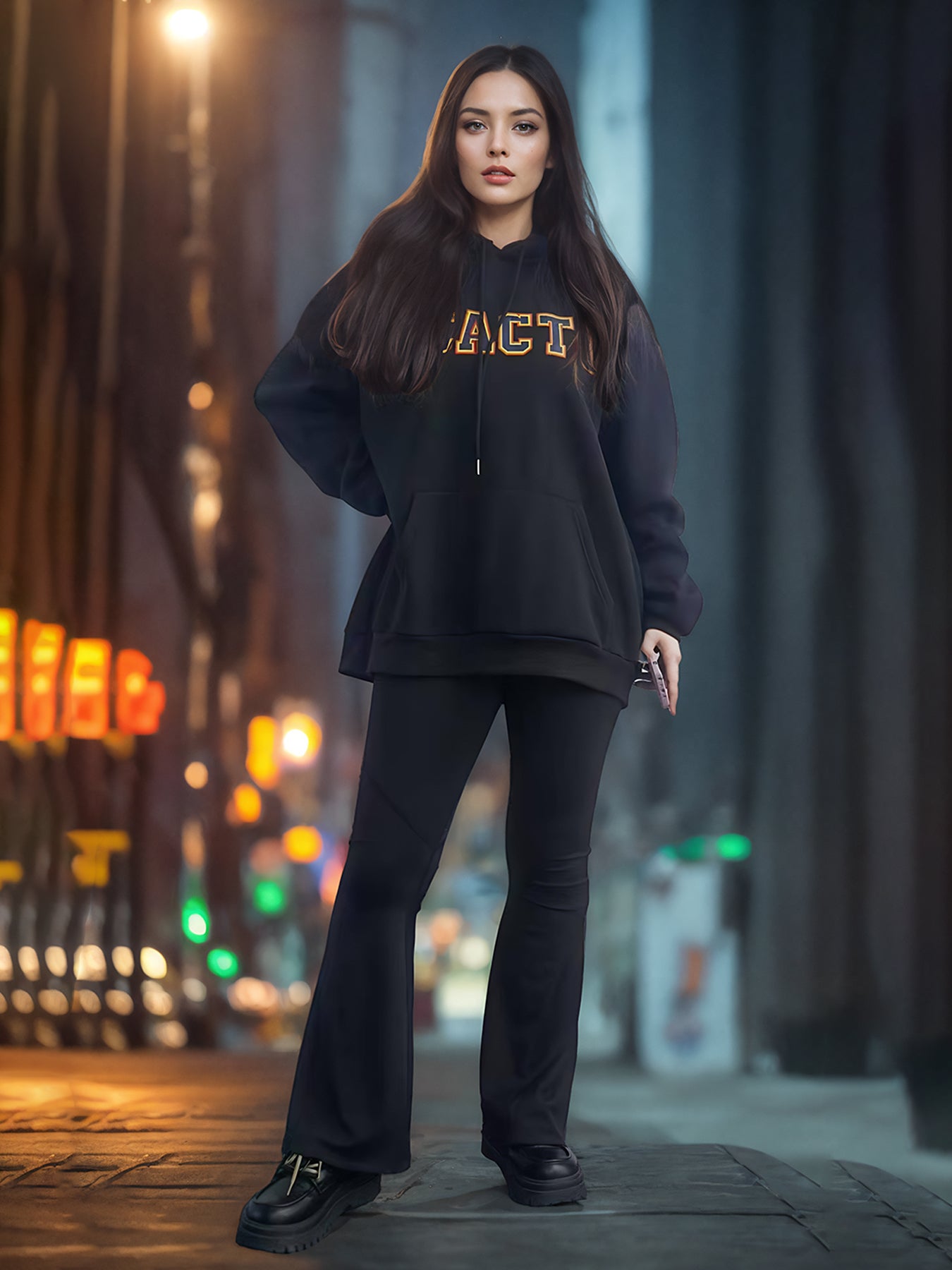 Unisex Printed Long Sleeve Hoodie