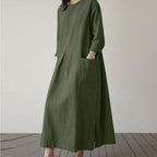 Autumn Solid Elegant Dress