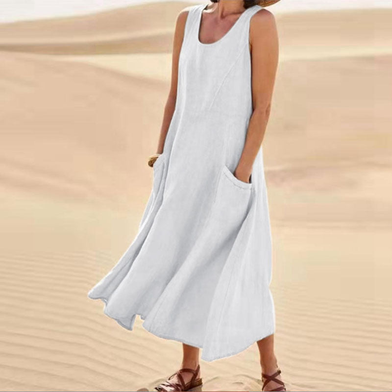 Sleeveless Maxi Dress with Pockets