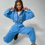 Basic Zip-Up Hoodie Two-Piece Set