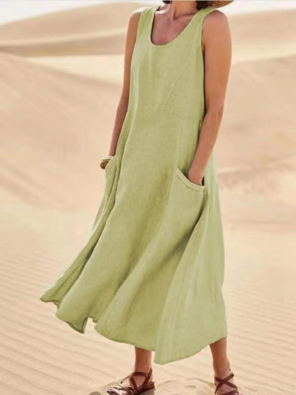 Sleeveless Maxi Dress with Pockets